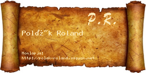 Polák Roland névjegykártya